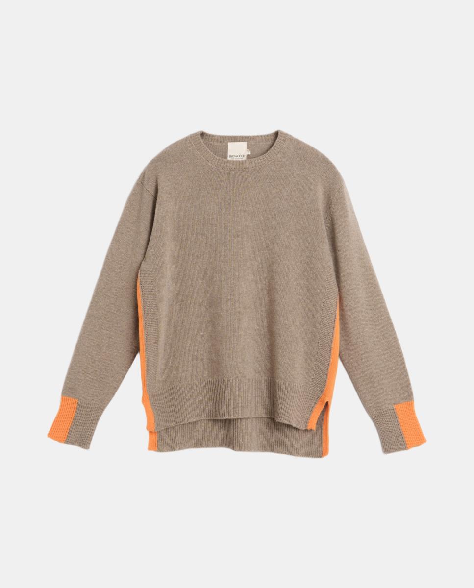 Imagen 4 de Jersey de mujer cashmere contraste flúor - Indi & Cold - Topo Topo