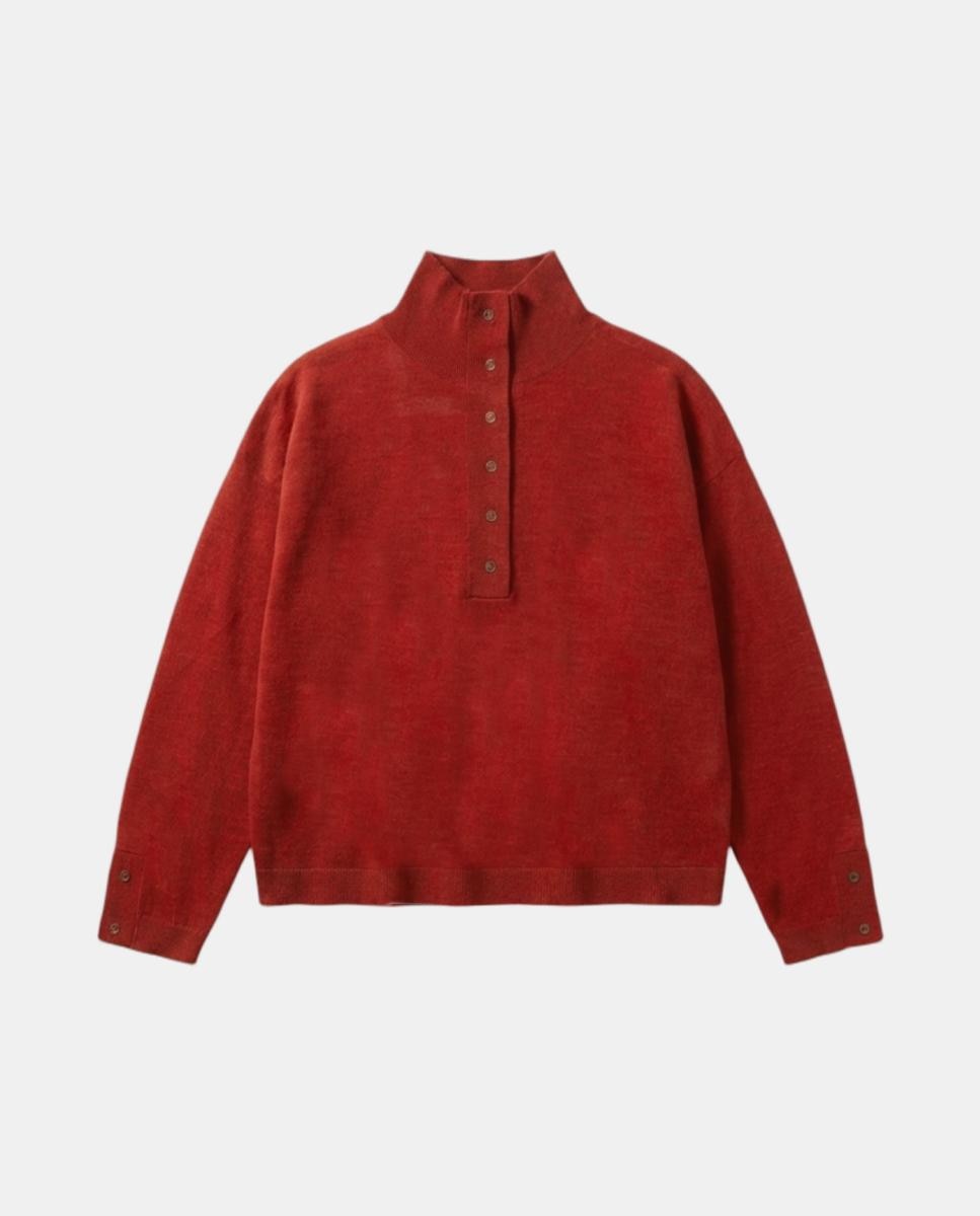 Jersey de mujer manga larga cuello perkins - Indi & Cold - Rojo Rojo-4