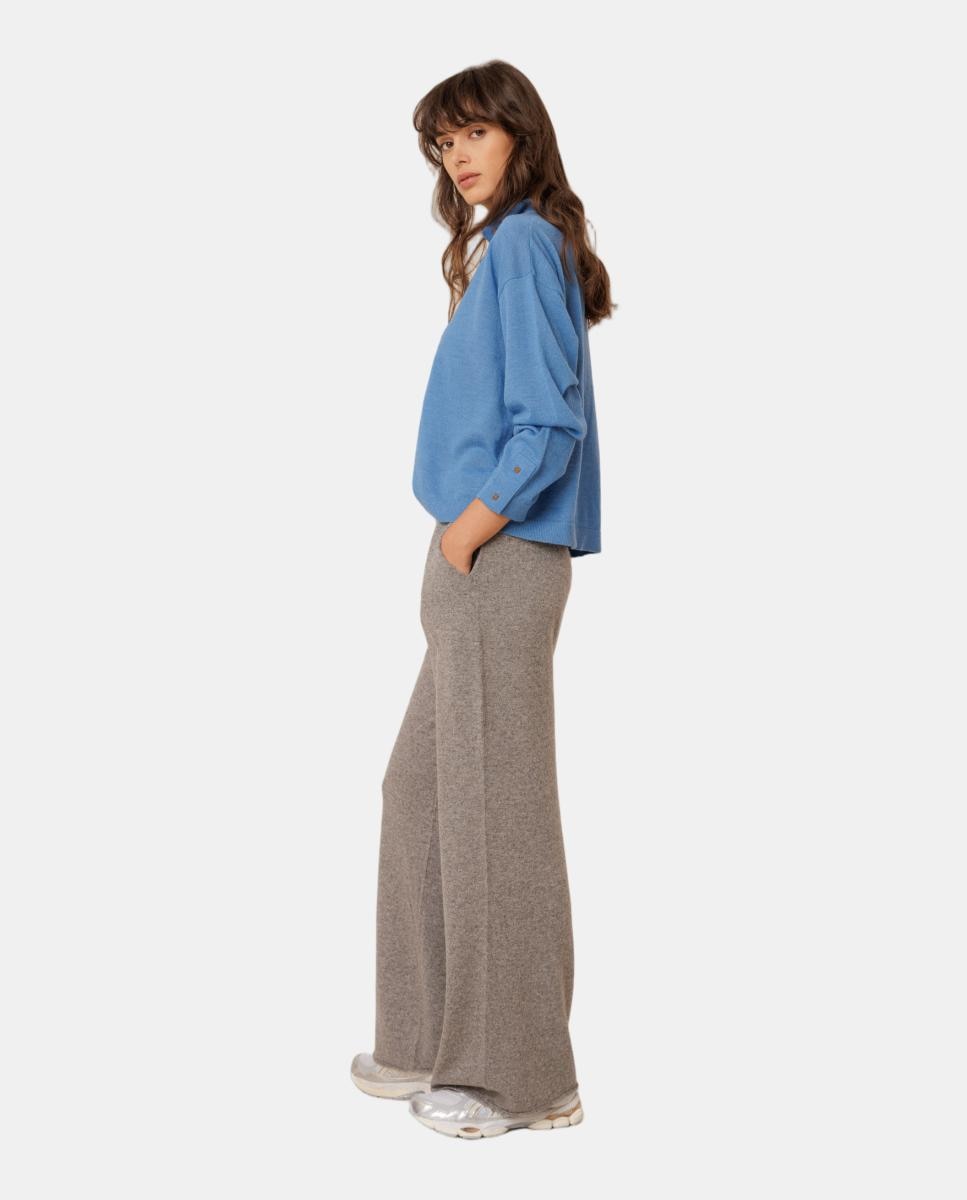 Imagen 0 de Jersey de mujer manga larga cuello perkins Azul
