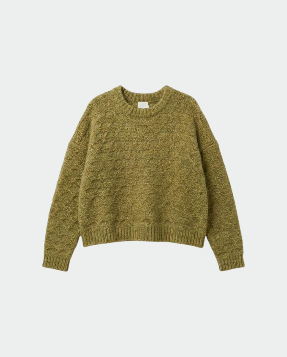 Jersey de mujer cuello caja manga larga - Indi & Cold - Verde anticuario Verde anticuario-4