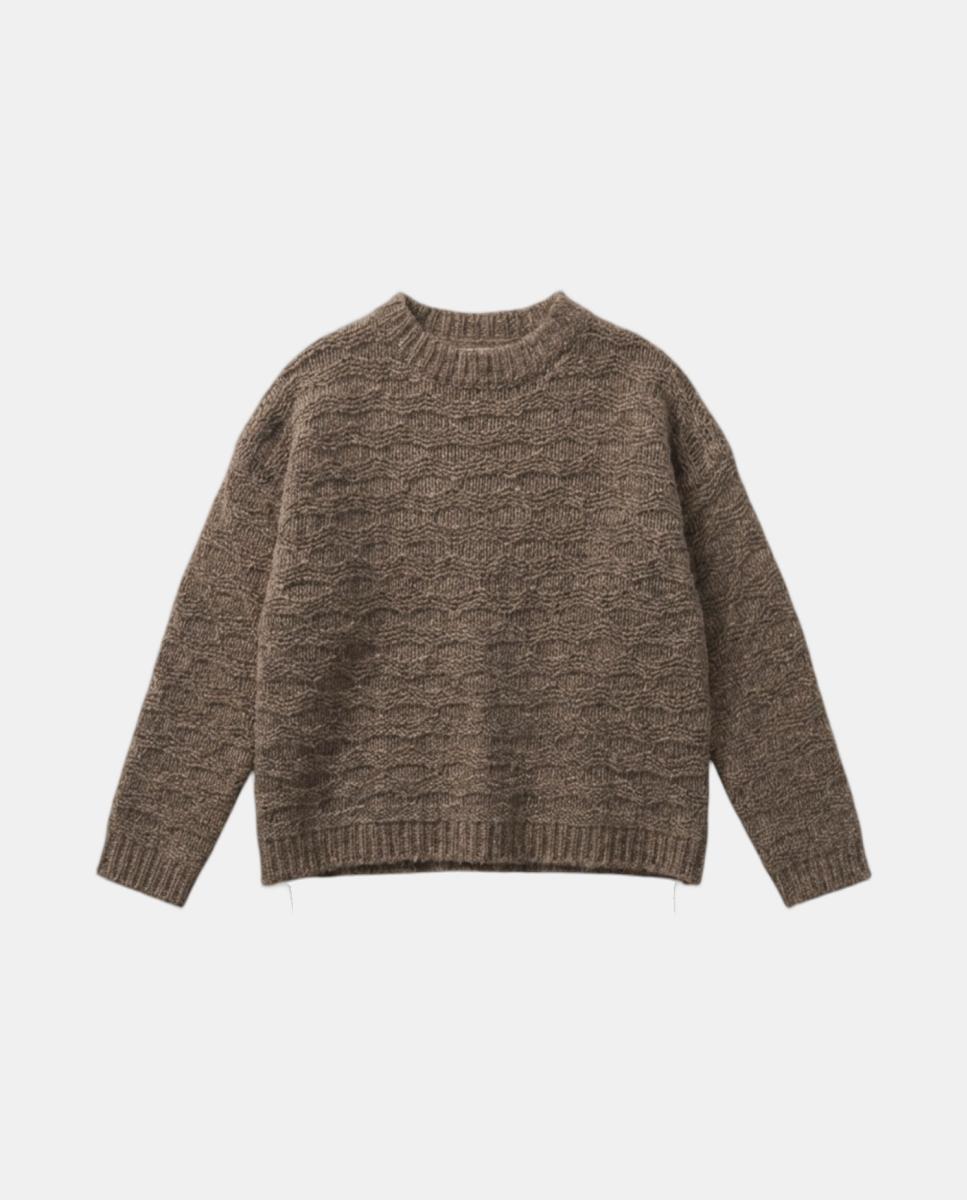 Jersey de mujer cuello caja manga larga - Indi & Cold - Marrón claro Marrón claro-4