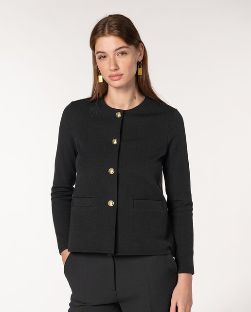 Imagen 0 de Chaqueta de mujer de punto milano bolsillos de vivos