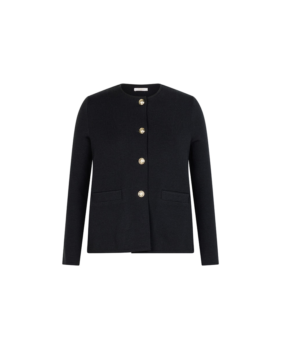 Casaco de Malha Milano com Bolsos de Vivos Preto-5