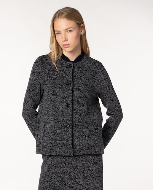 Imagen 0 de Chaqueta de mujer de punto jacquard falso liso con botones metálicos