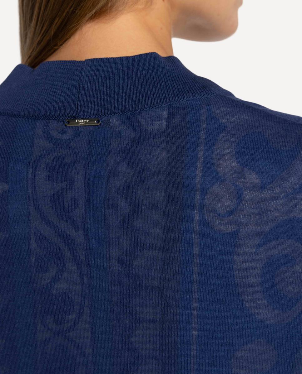 Cárdigan largo de mujer de punto sin abrochar. - Naulover - Azul Azul-5