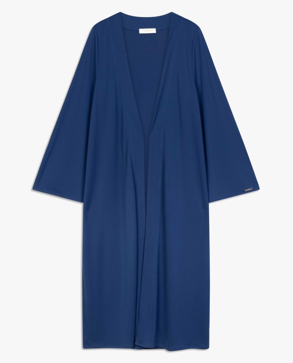 Kimono de Malha Circular com Manga 3/4 Azul-índigo-5