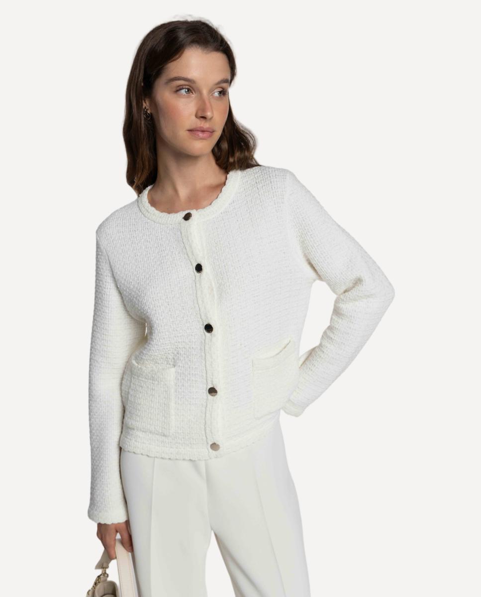 Imagem 0 de Casaco de Tweed de Malha.