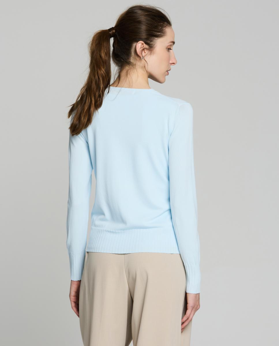 Twinset com Casaco de Decote Redondo e Camisola de Malha sem Mangas Azul-claro-2