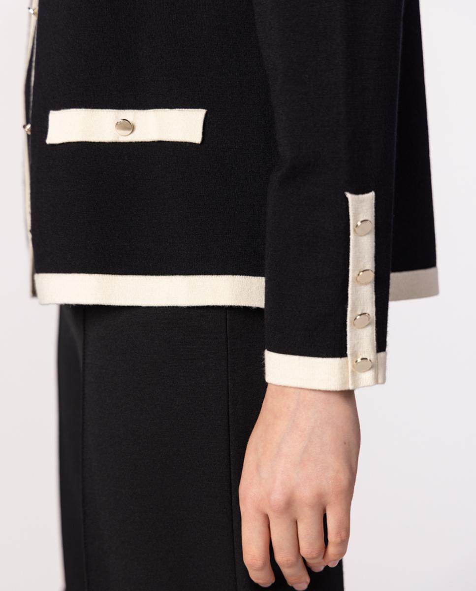 Conjunto de mujer de punto con vivos a contraste. - Naulover - Negro Negro-5
