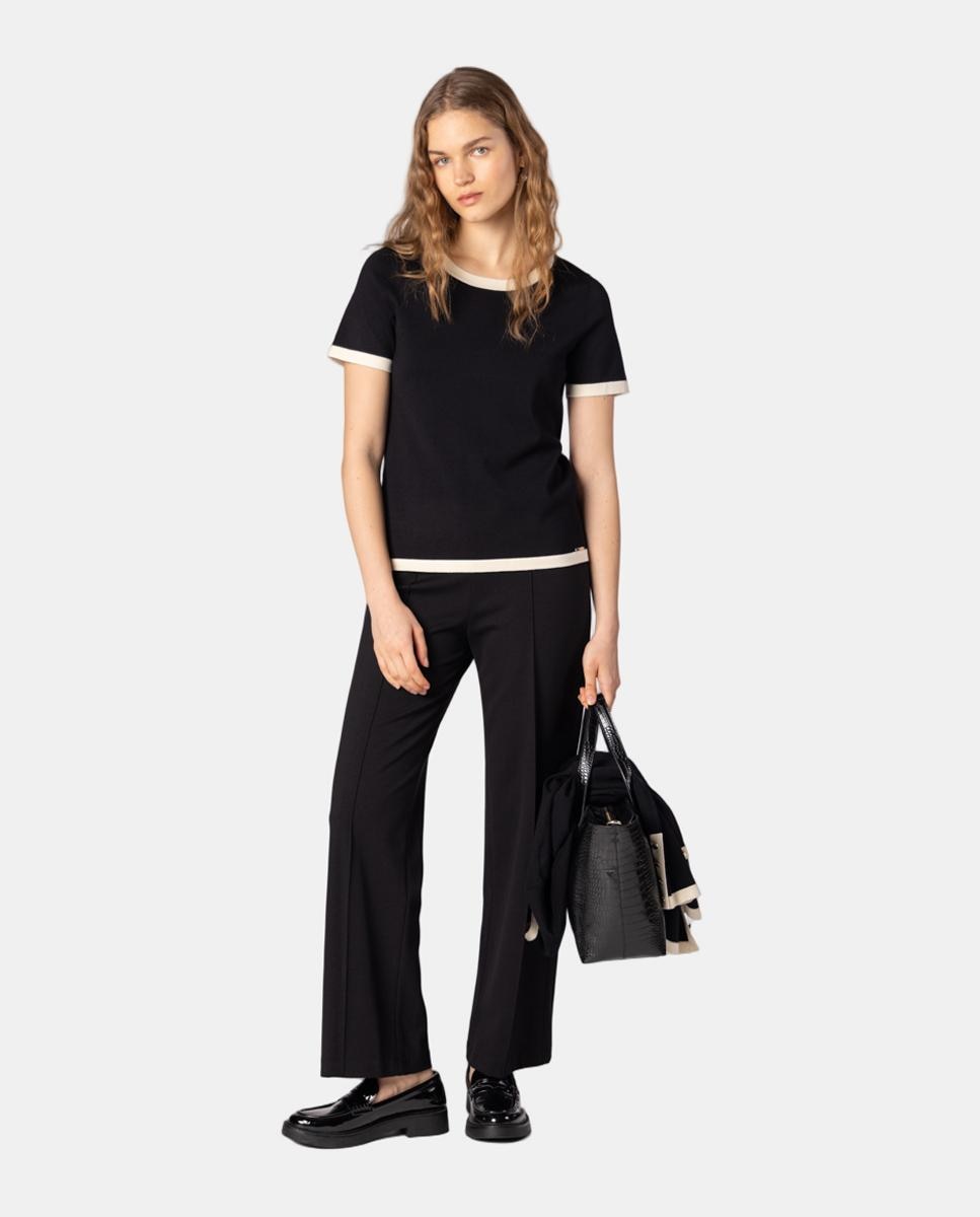 Conjunto de mujer de punto con vivos a contraste. - Naulover - Negro Negro-7