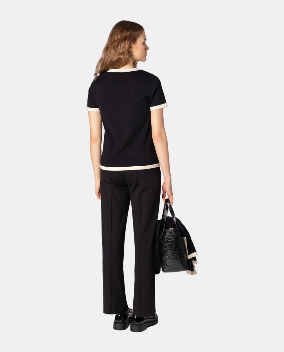 Conjunto de mujer de punto con vivos a contraste. - Naulover - Negro Negro-8