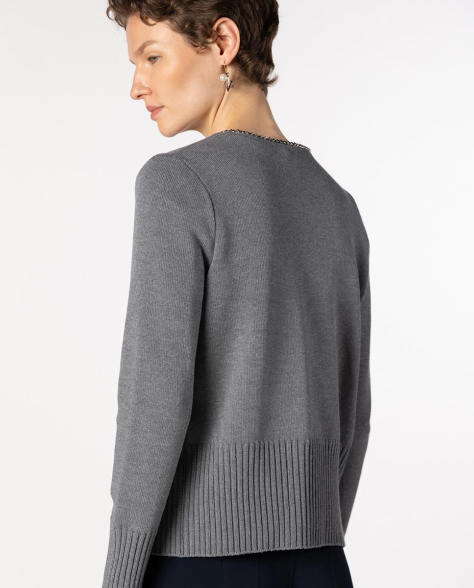 Conjunto de mujer punto con detalle de cadena. - Naulover - Gris Gris-2