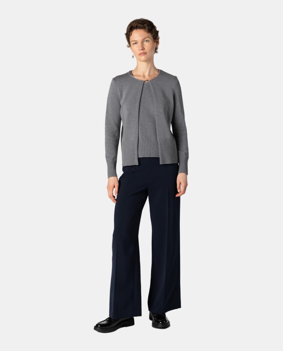 Conjunto de mujer punto con detalle de cadena. - Naulover - Gris Gris-3