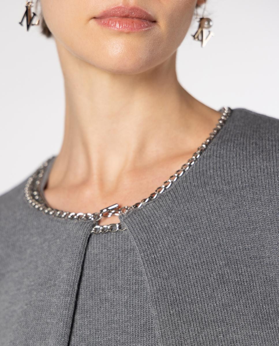 Conjunto de mujer punto con detalle de cadena. - Naulover - Gris Gris-4