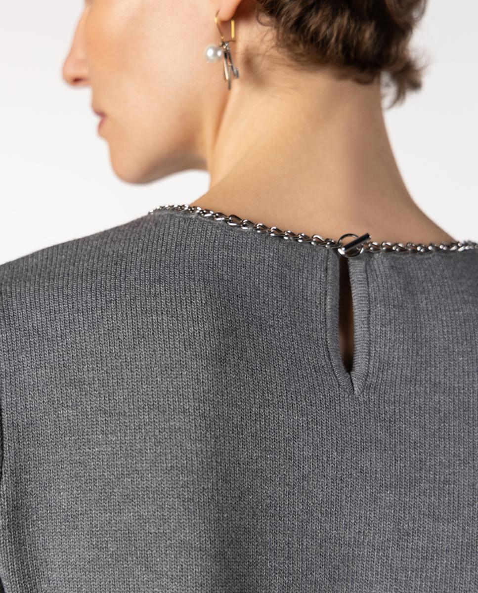 Conjunto de mujer punto con detalle de cadena. - Naulover - Gris Gris-10