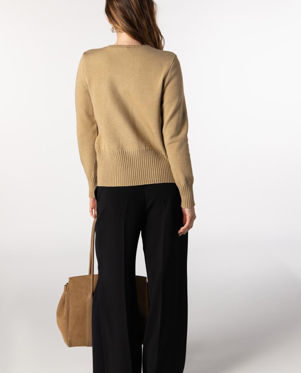 Conjunto de mujer punto con detalle de cadena. - Naulover - Beige Beige-2