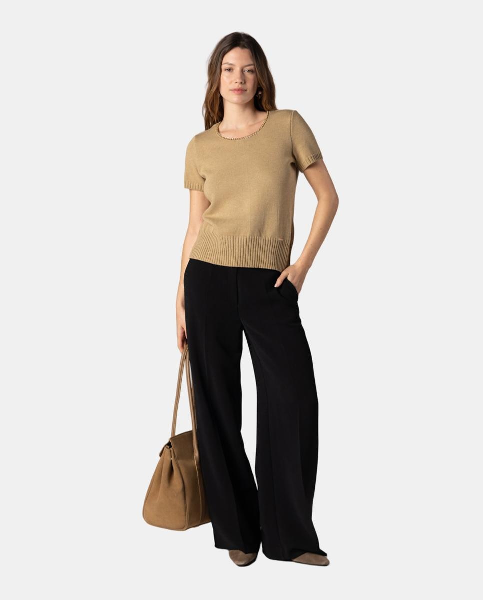 Conjunto de mujer punto con detalle de cadena. - Naulover - Beige Beige-4