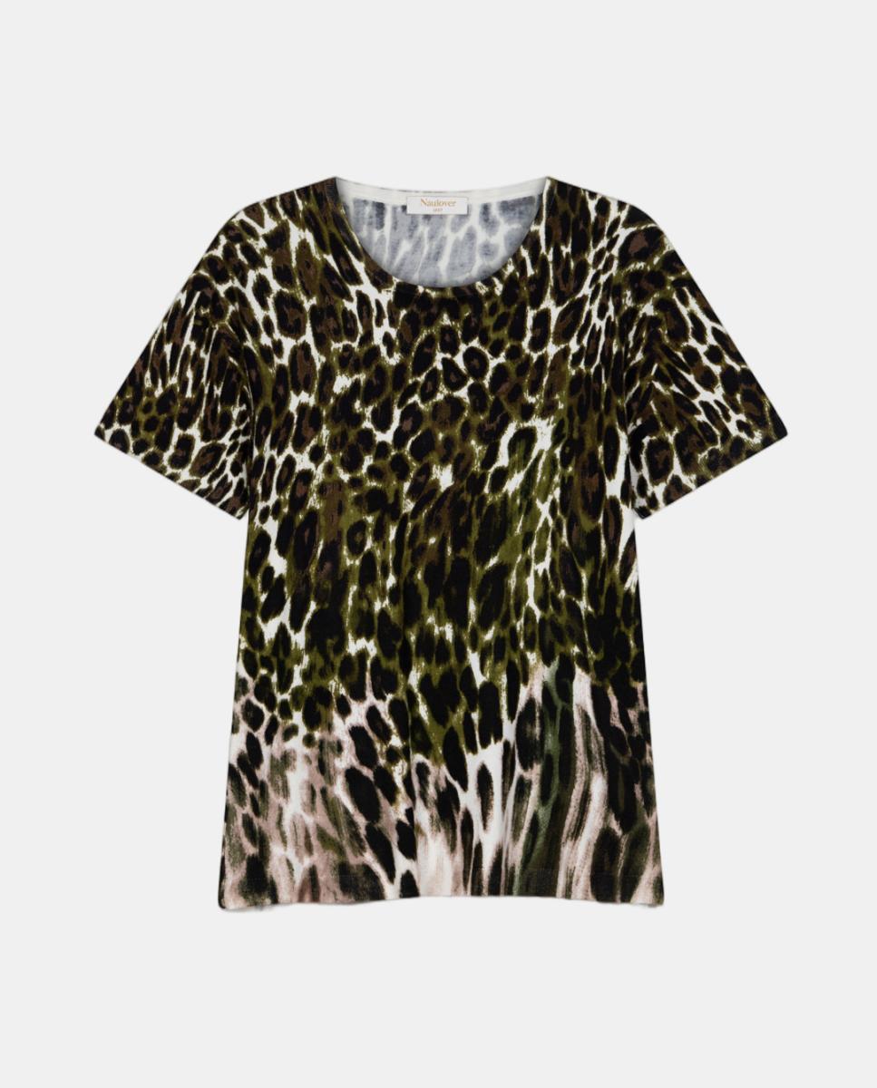 Conjunto de mujer de punto con estampado animal. - Naulover - Verde pardo Verde pardo-11