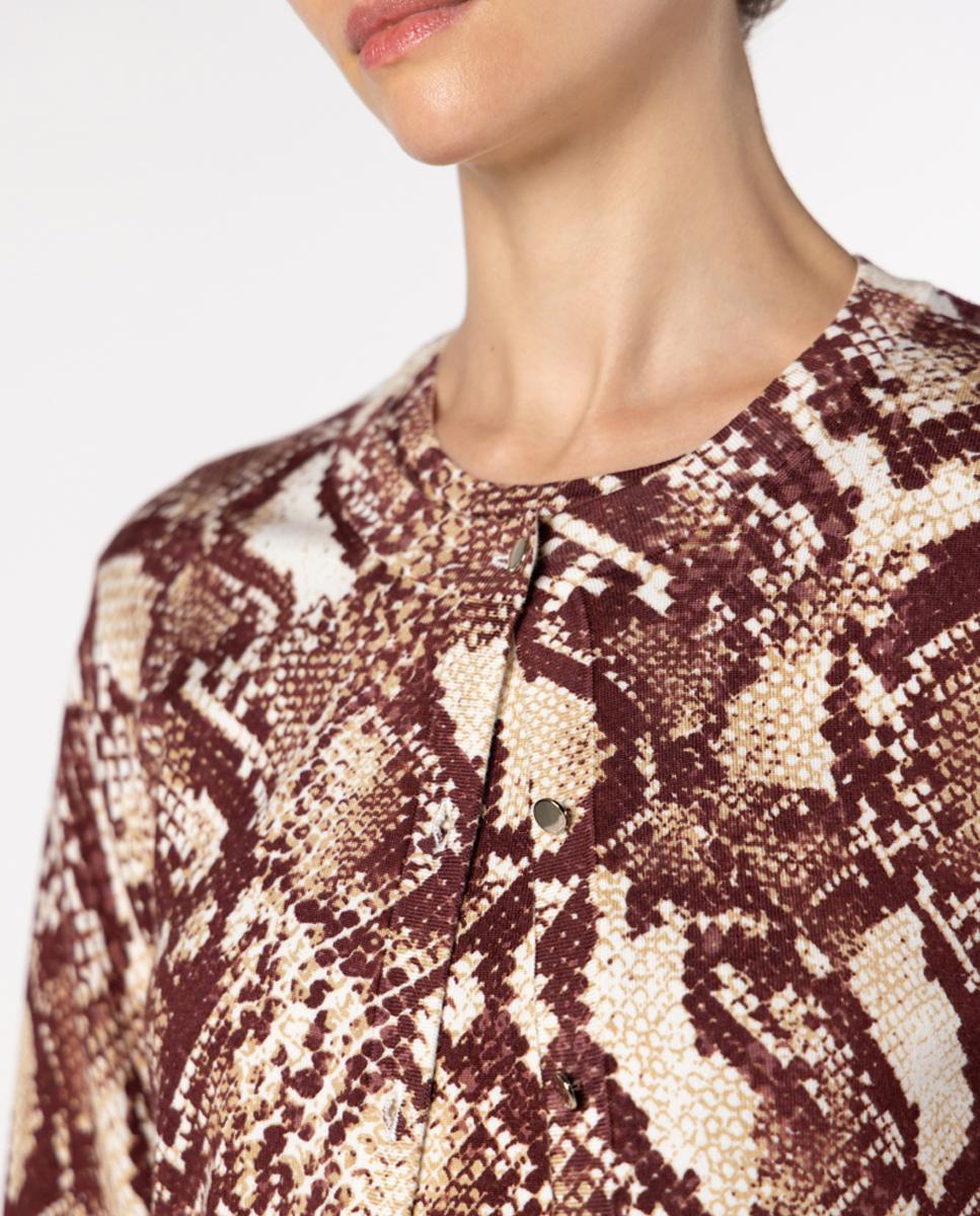 Conjunto de mujer de punto con estampado animal tipo serpiente. - Naulover - Granate Granate-4