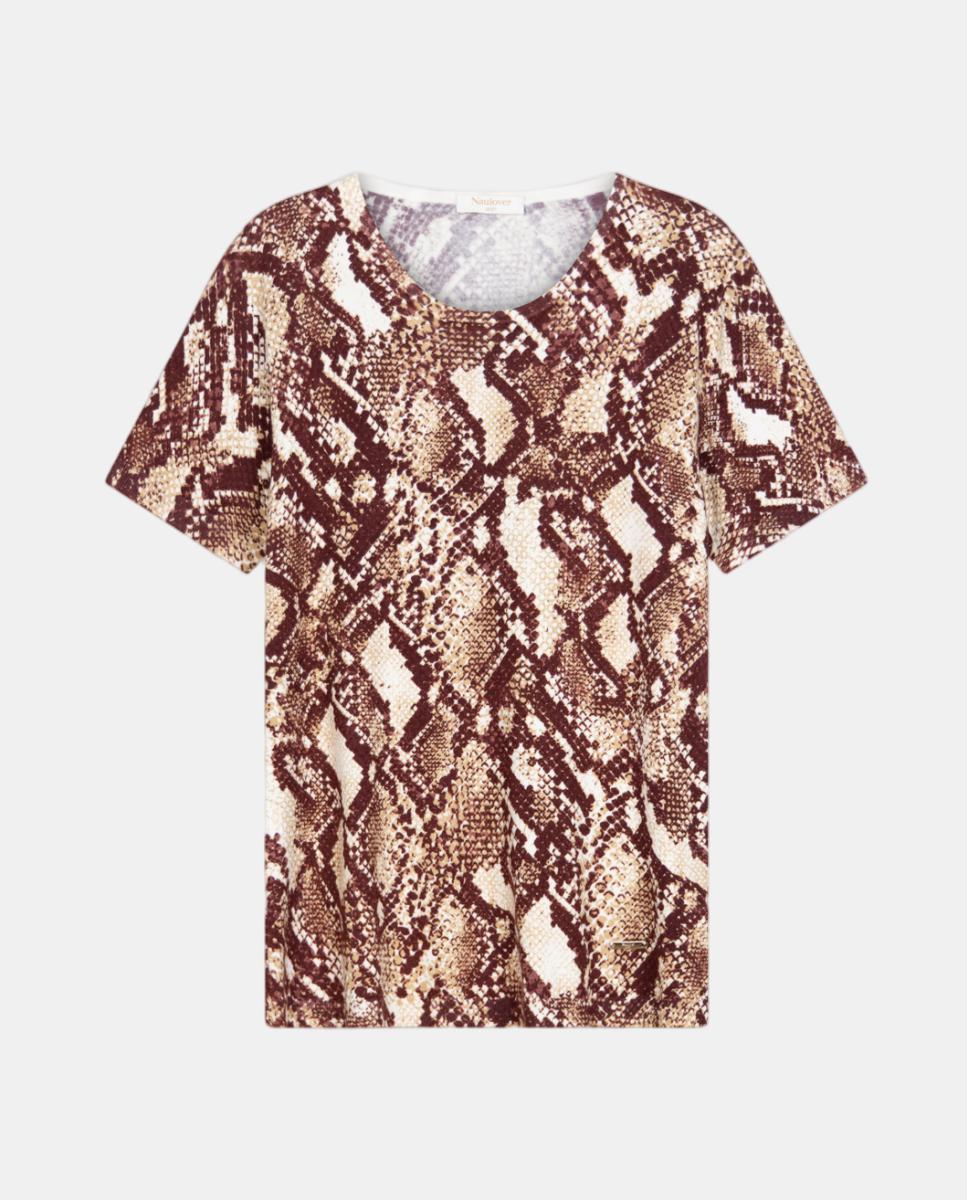 Conjunto de mujer de punto con estampado animal tipo serpiente. - Naulover - Granate Granate-9