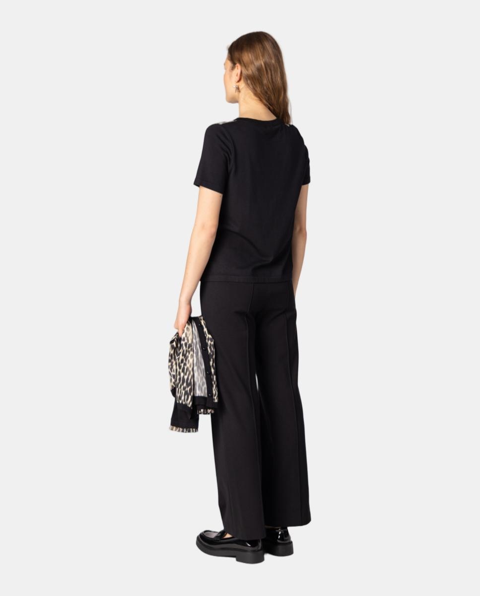 Conjunto de mujer de punto y satén estampado animal print. - Naulover - Negro Negro-7