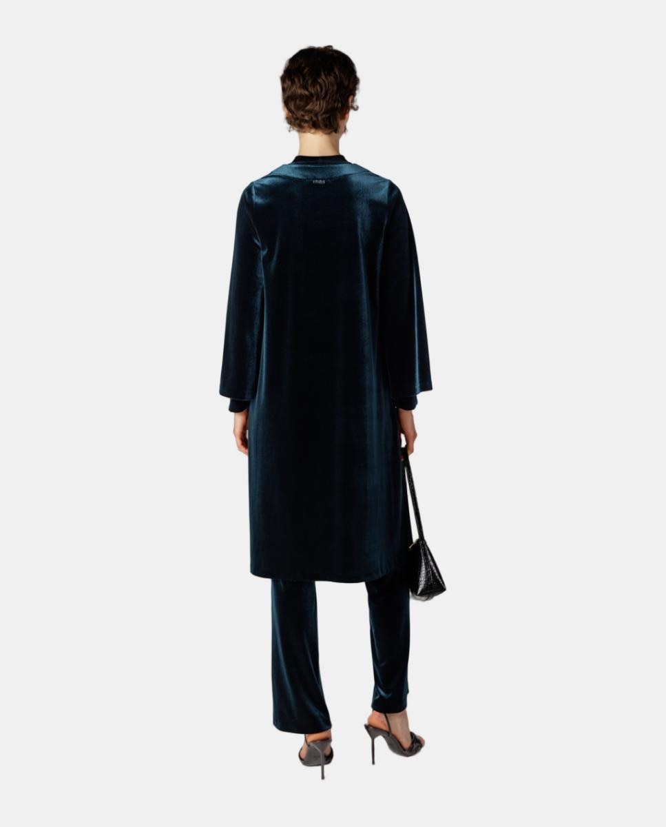 Chaqueta de mujer tipo kimono de terciopelo - Naulover - Verde oscuro Verde oscuro-2