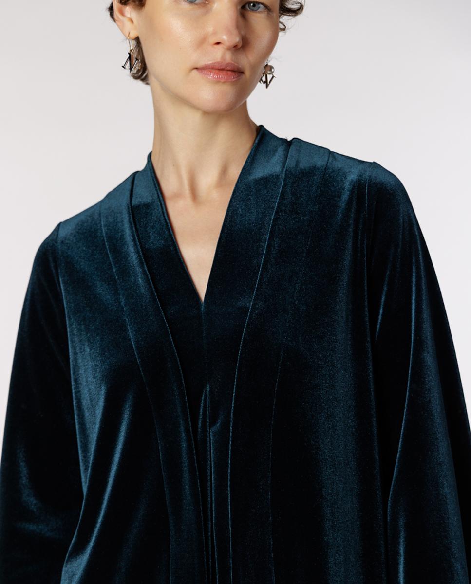 Chaqueta de mujer tipo kimono de terciopelo - Naulover - Verde oscuro Verde oscuro-4