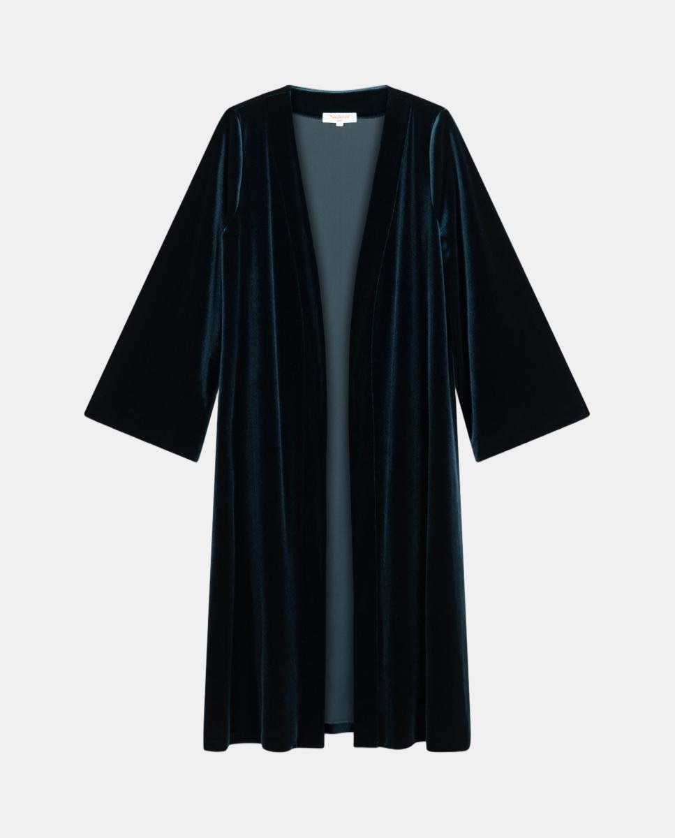 Chaqueta de mujer tipo kimono de terciopelo - Naulover - Verde oscuro Verde oscuro-5