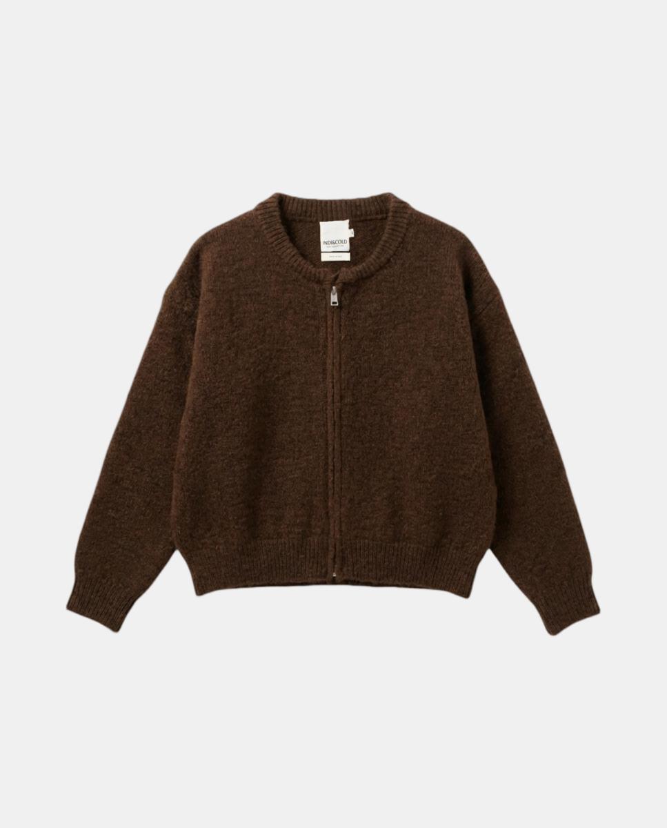 Imagen 3 de Chaqueta de mujer mohair tipo bomber - Indi & Cold - Marrón oscuro Marrón oscuro