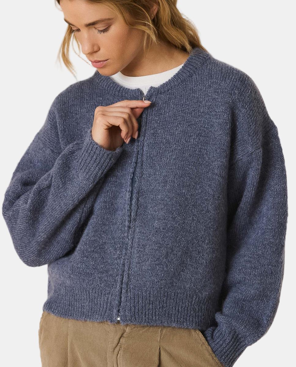 Imagen 1 de Chaqueta de mujer mohair tipo bomber Azul marino