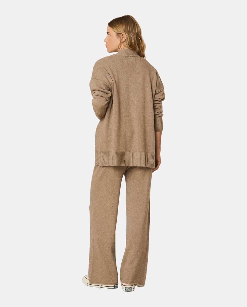 Imagen 3 de Chaqueta de mujer punto cashmere escote pico - Indi & Cold - Topo Topo