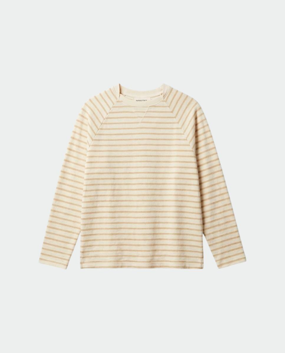 Sudadera de mujer rayas cuello caja - Indi & Cold - Beige Beige-4