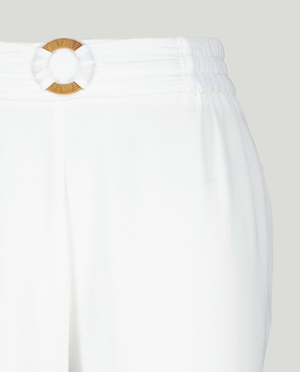 Calças lisas com elásticos Natural-5