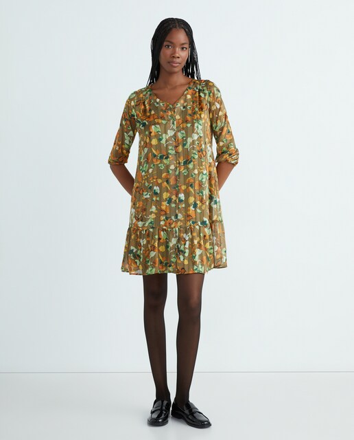Imagen 0 de Vestido manga larga estampado