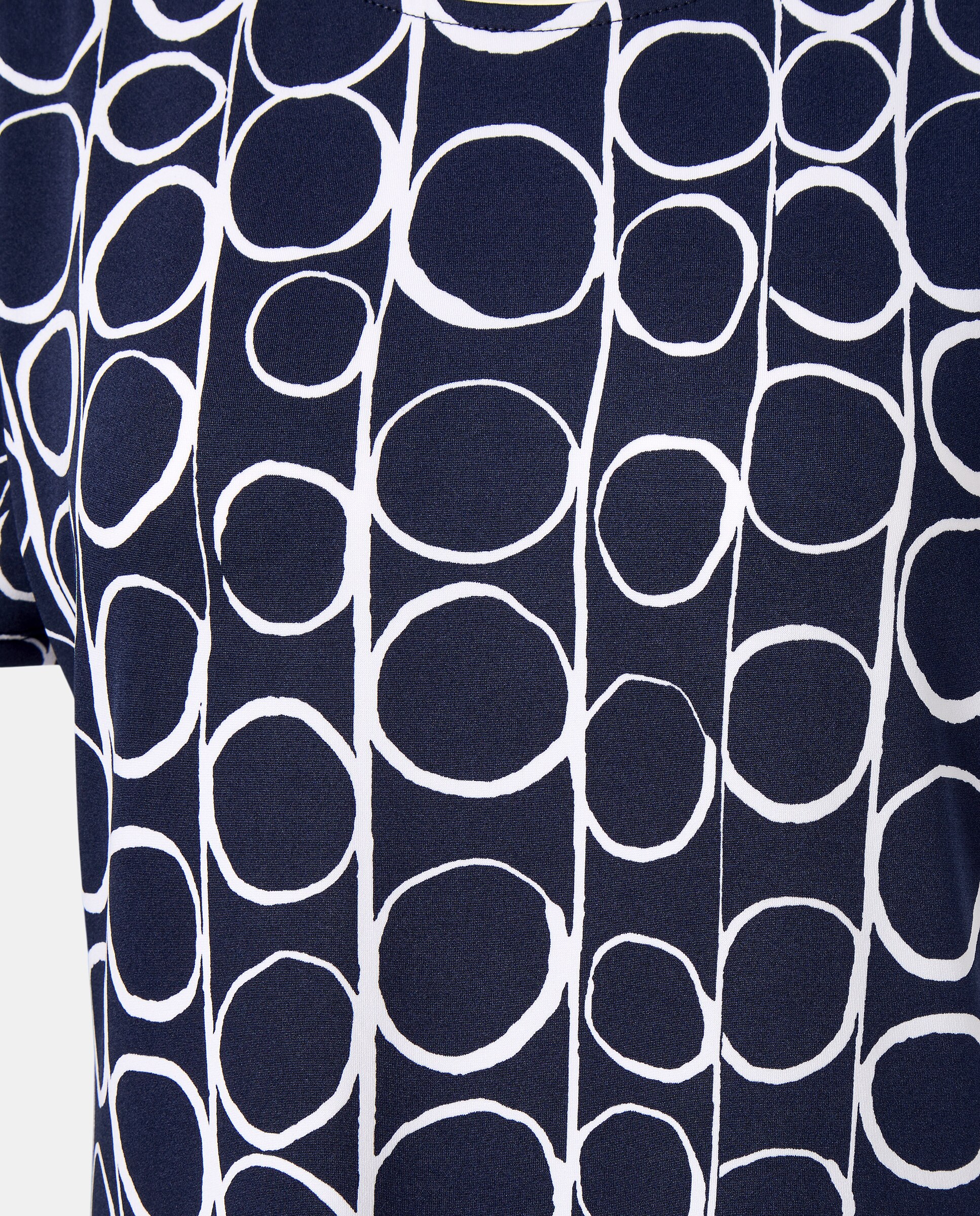 Vestido estampado com manga curta Azul-marinho-5