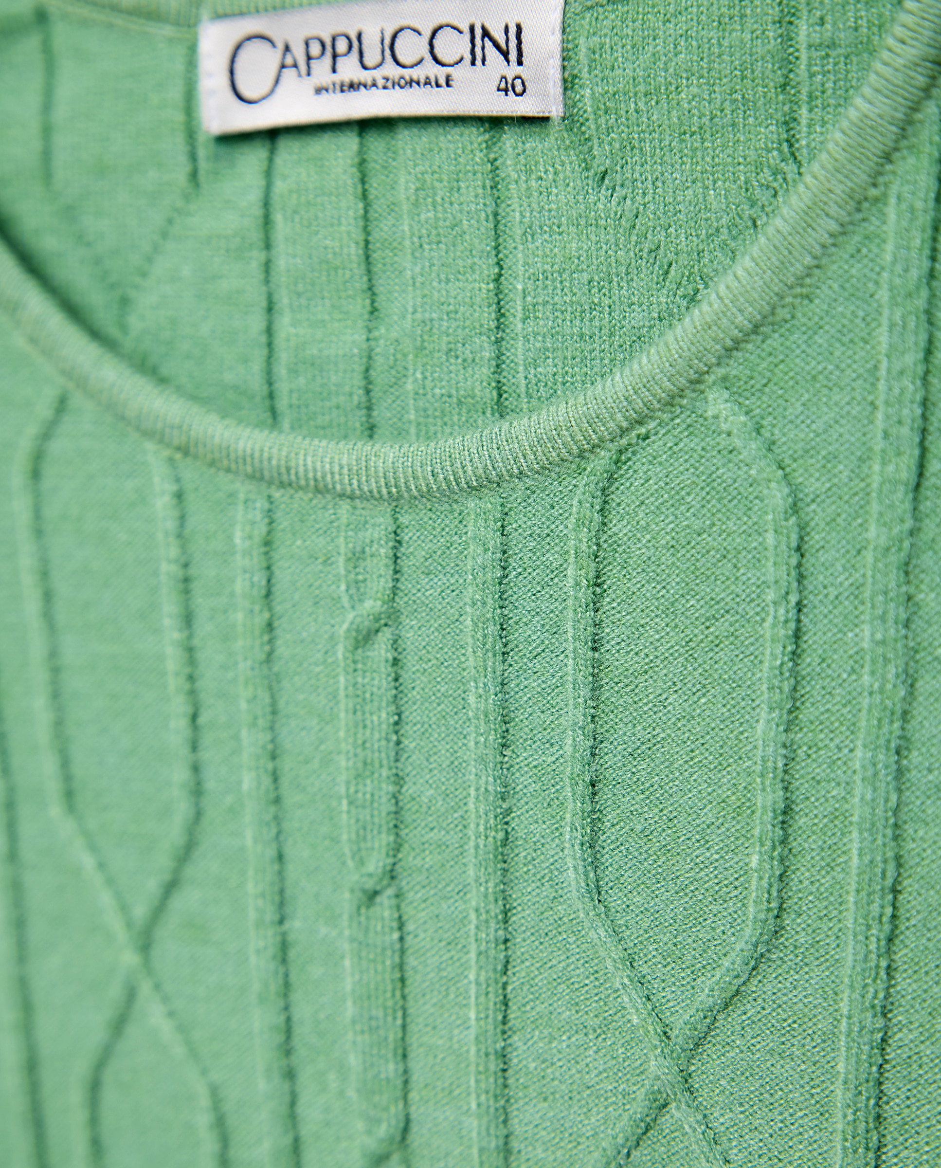 Camisola de malha lisa com manga comprida Verde-5