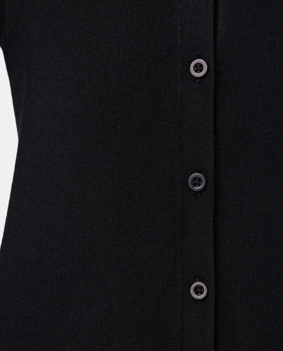 Casaco liso com manga comprida Preto-5