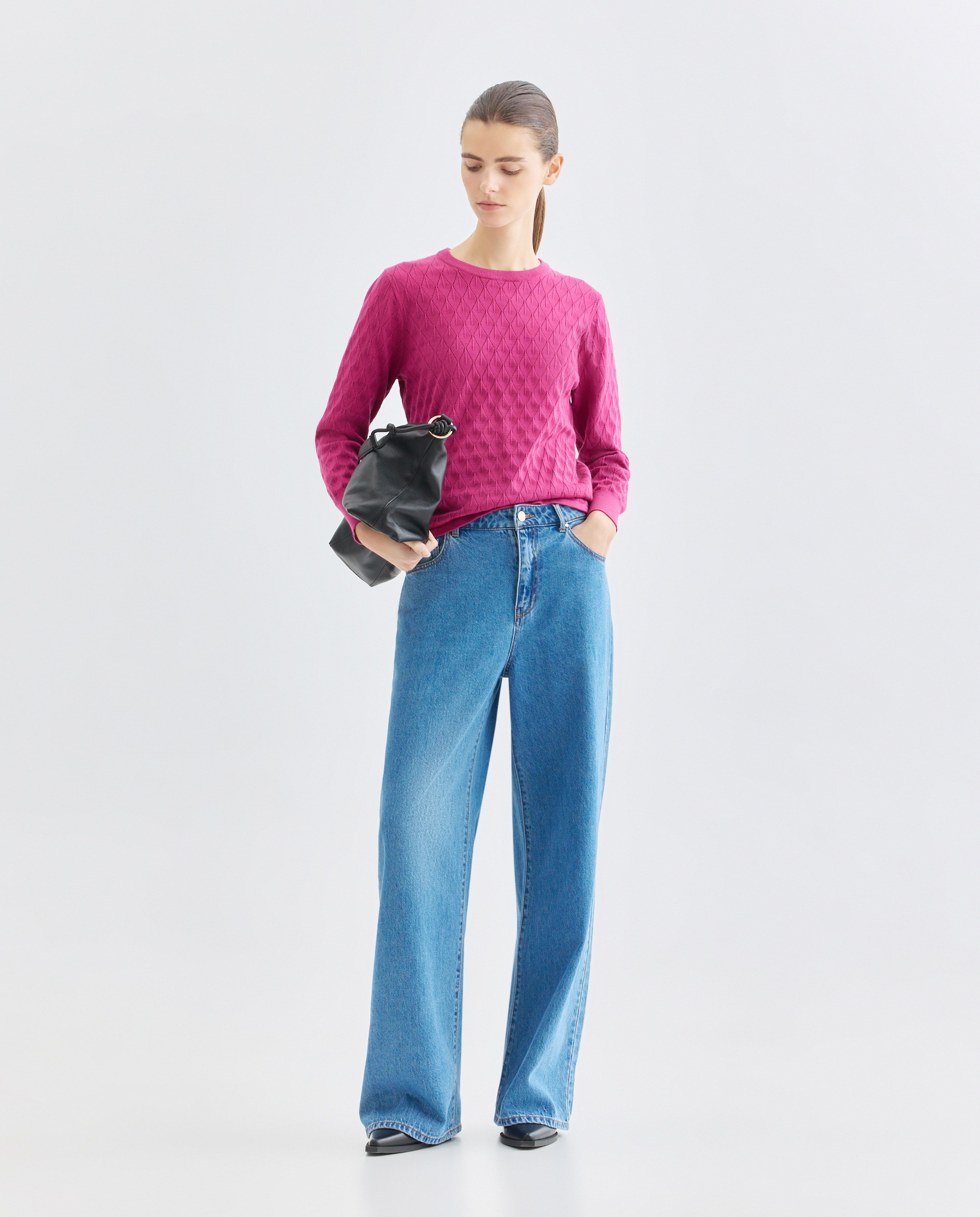 Jersey de mujer manga larga liso - Zermatt - Lila Fucsia-2