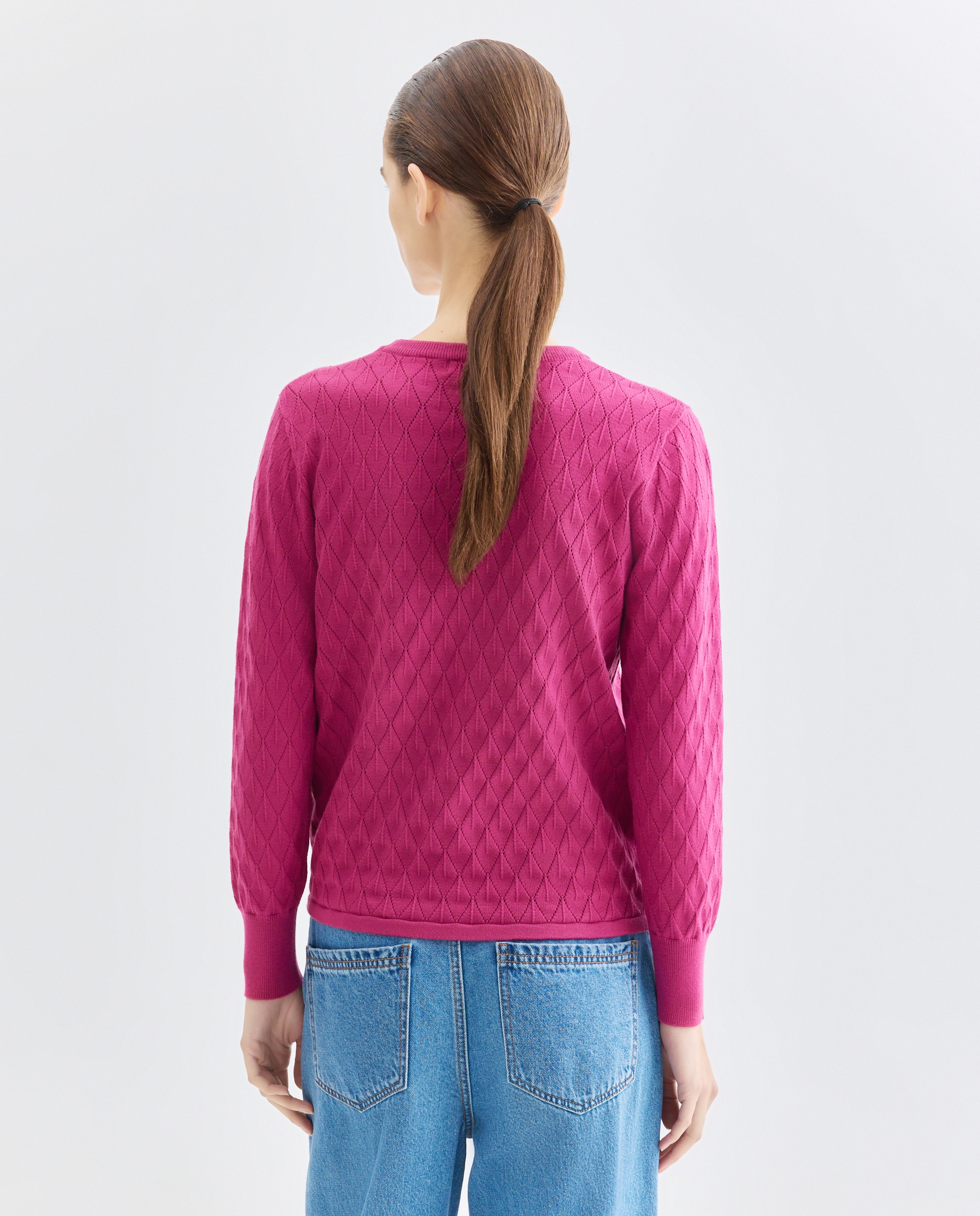 Jersey de mujer manga larga liso - Zermatt - Lila Fucsia-3