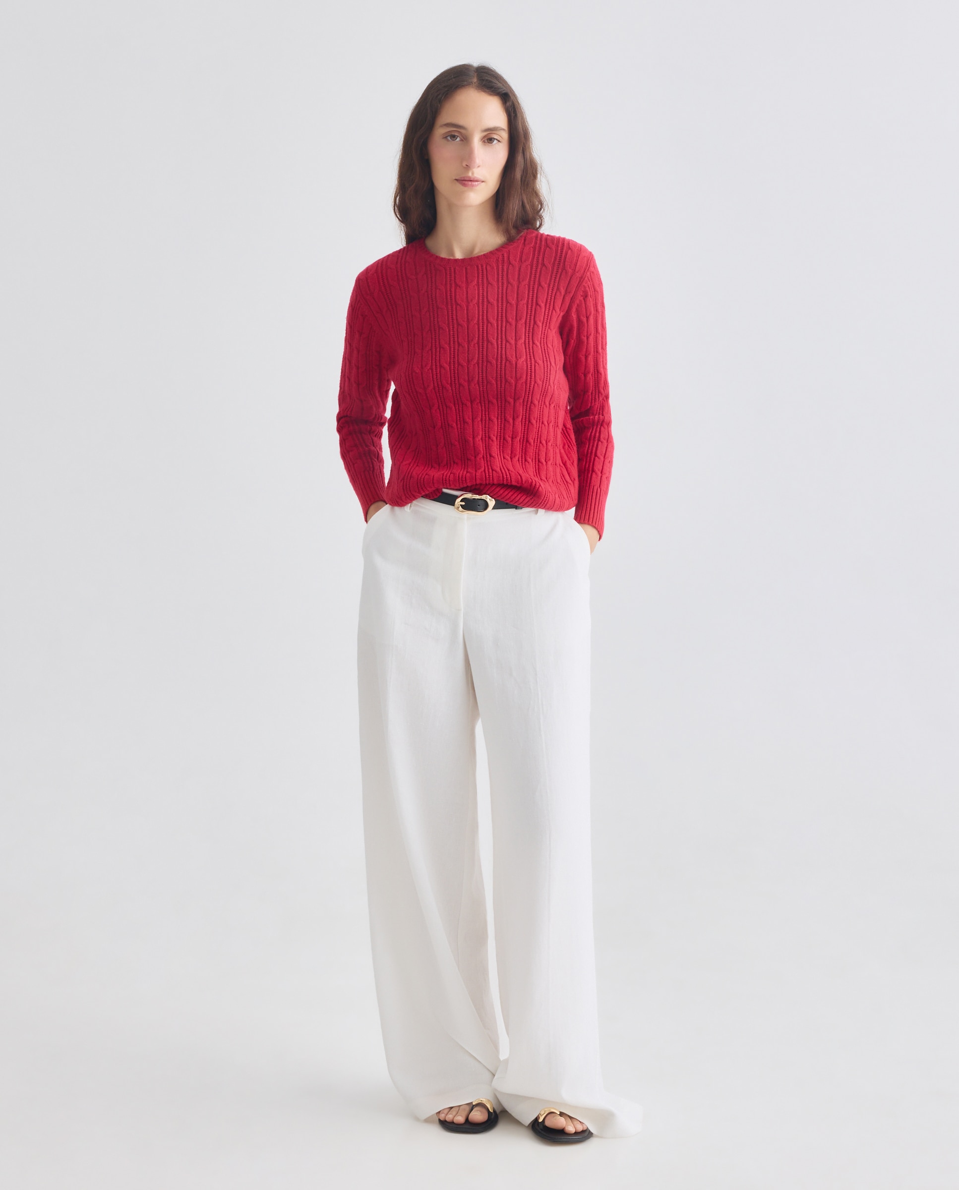 Imagen 0 de Jersey de mujer manga larga liso Rojo