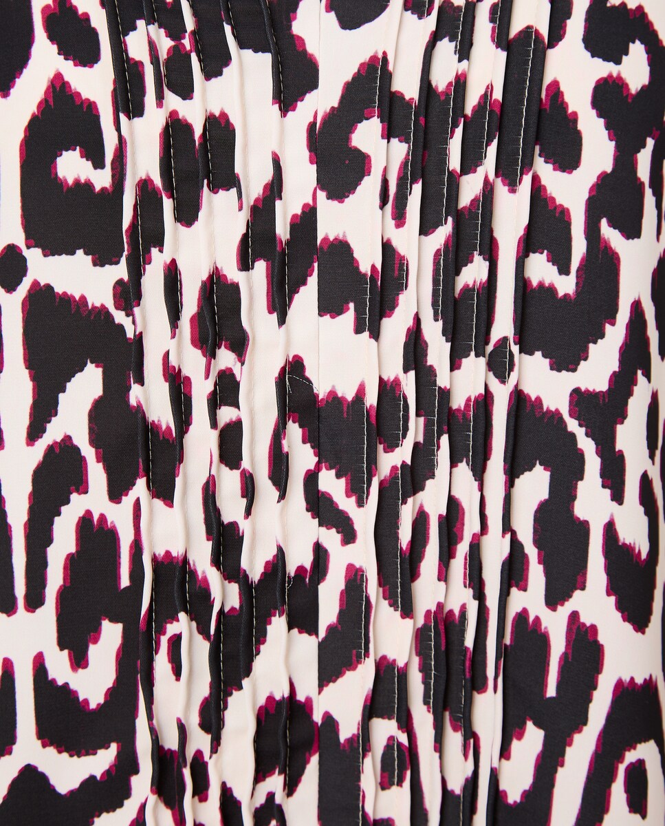 Blusa estampada de mulher com manga comprida Preto-5