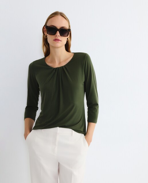 Imagem 0 de T-shirt lisa de manga 3/4