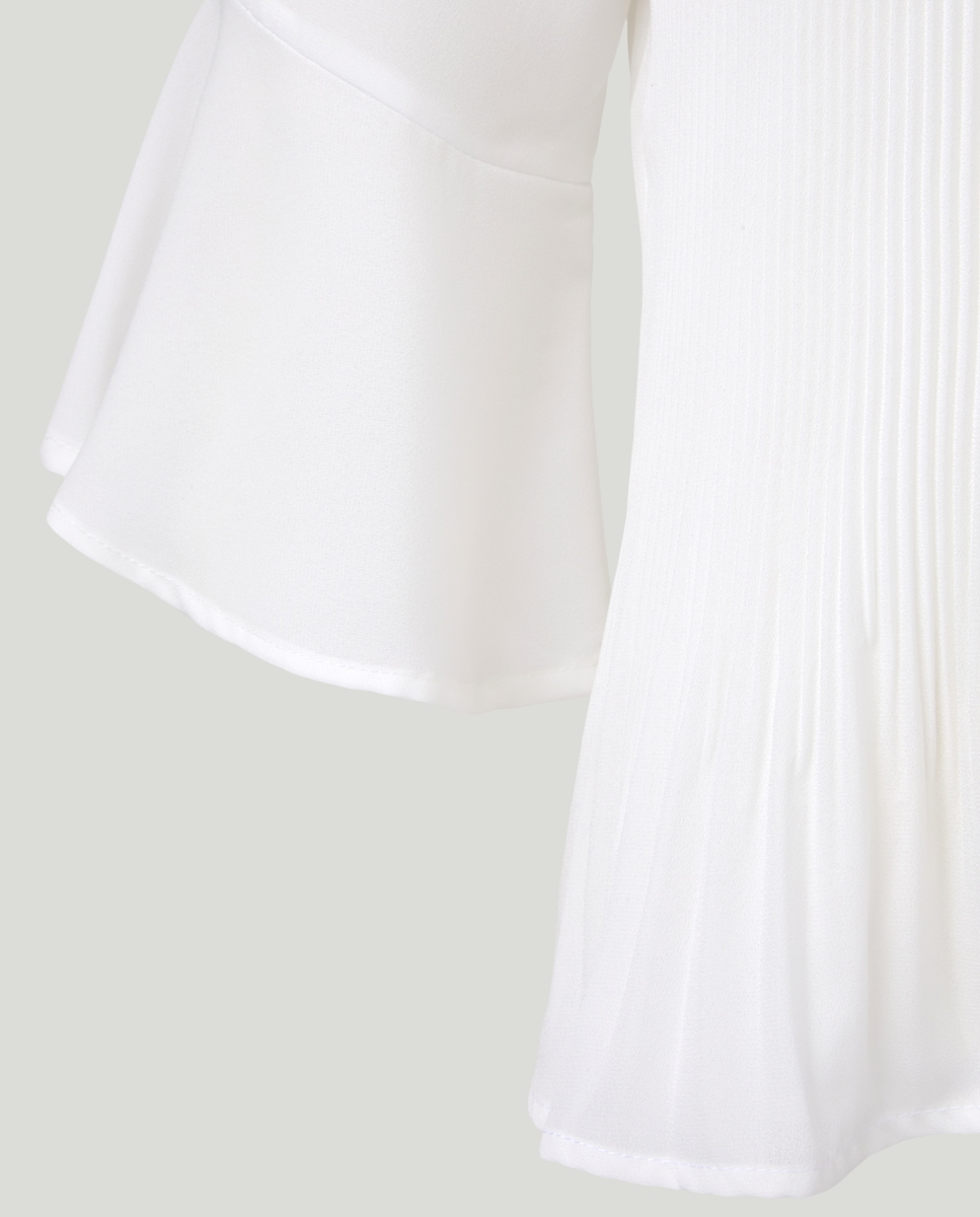 Blusa lisa com manga 3/4 Natural-5