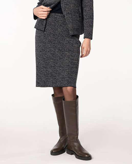 Imagen 0 de Falda de punto jacquard con efecto falso liso tricolor