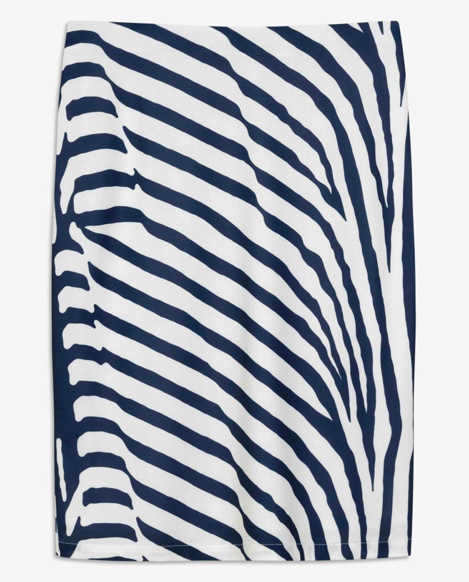Saia Lápis de Malha Circular Estampada Azul-marinho-6