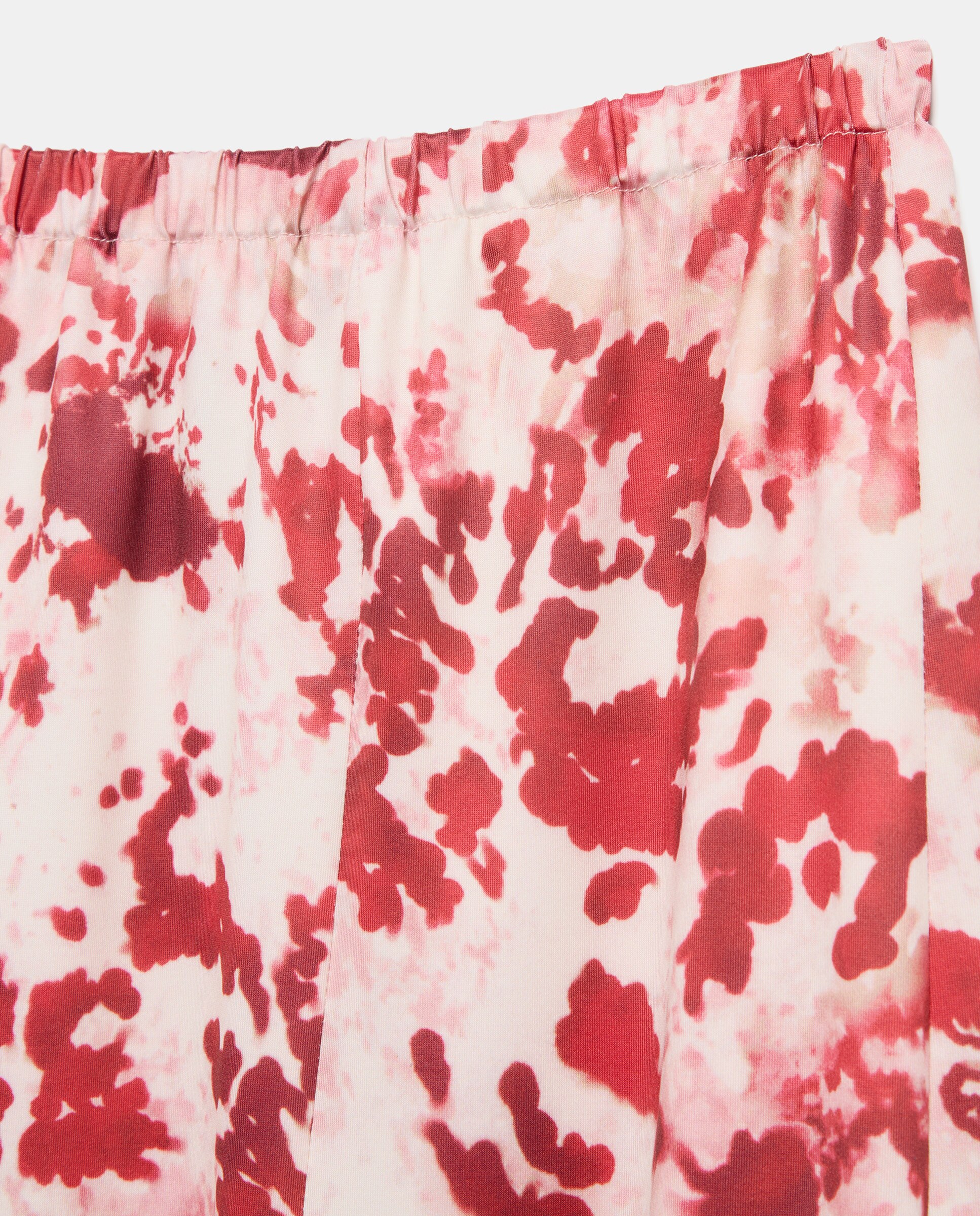 Saia Estampada com Cós Elástico Vermelho-5