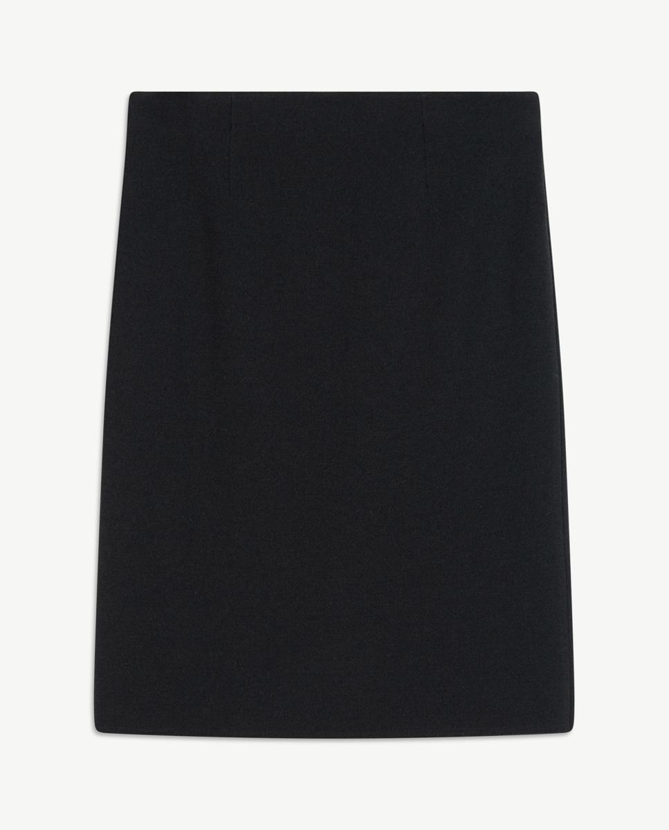Saia-Lápis de Malha Milano com Cós Elástico Preto-5