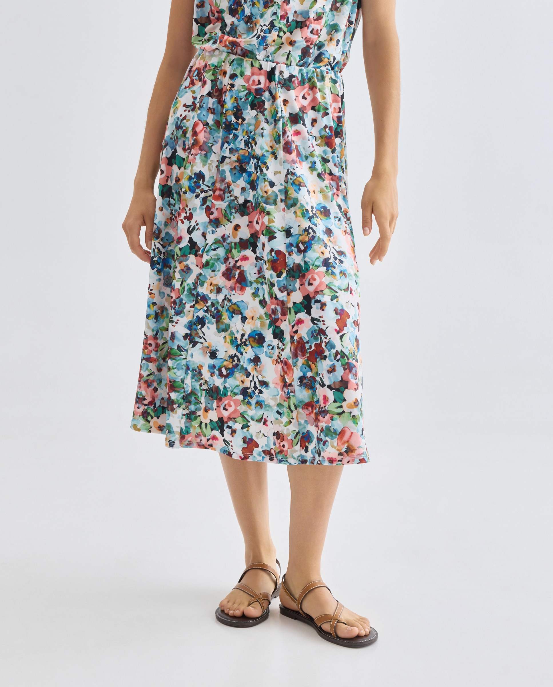 Saia Estampada com Cós Elástico Multicolor-2