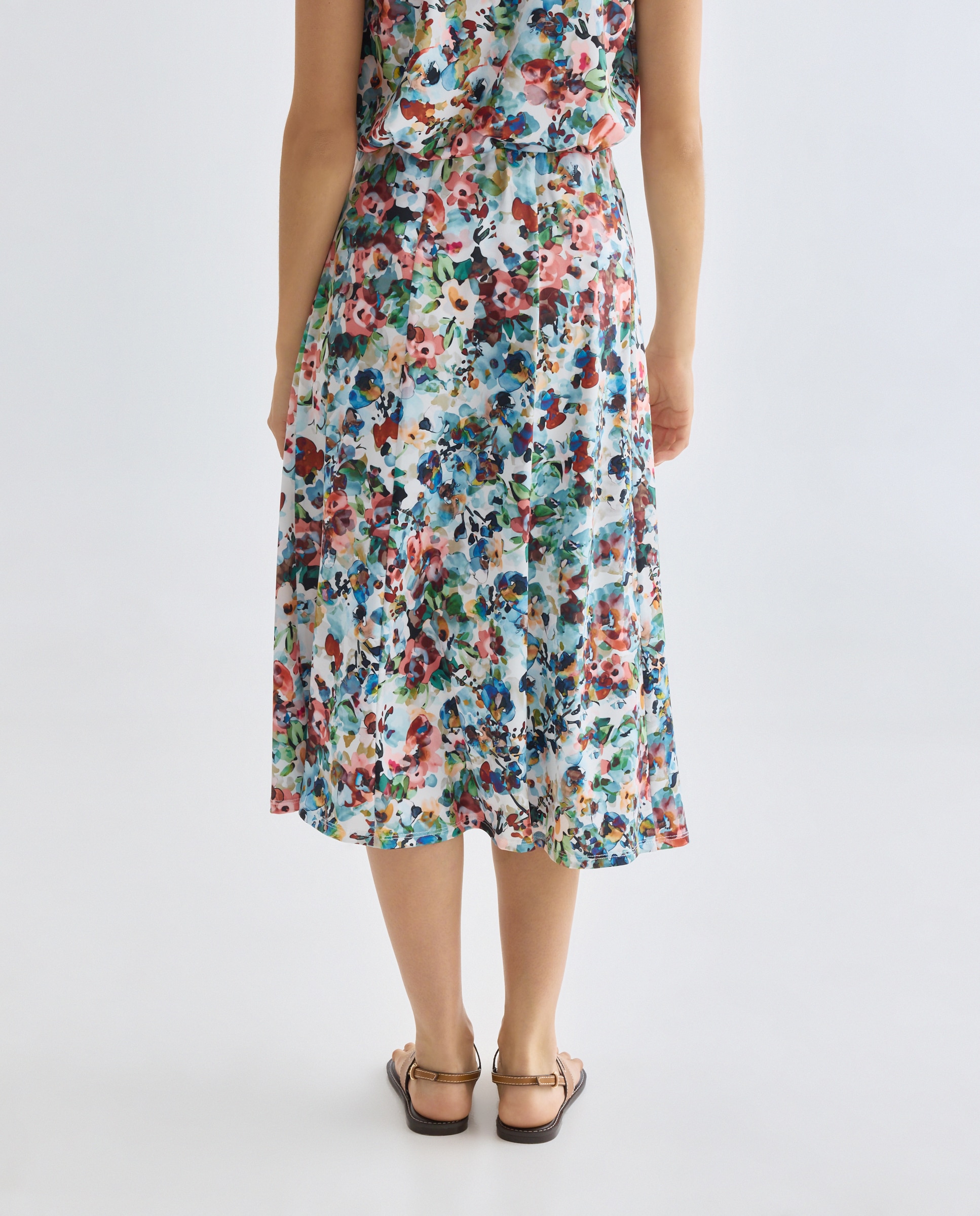 Saia Estampada com Cós Elástico Multicolor-3