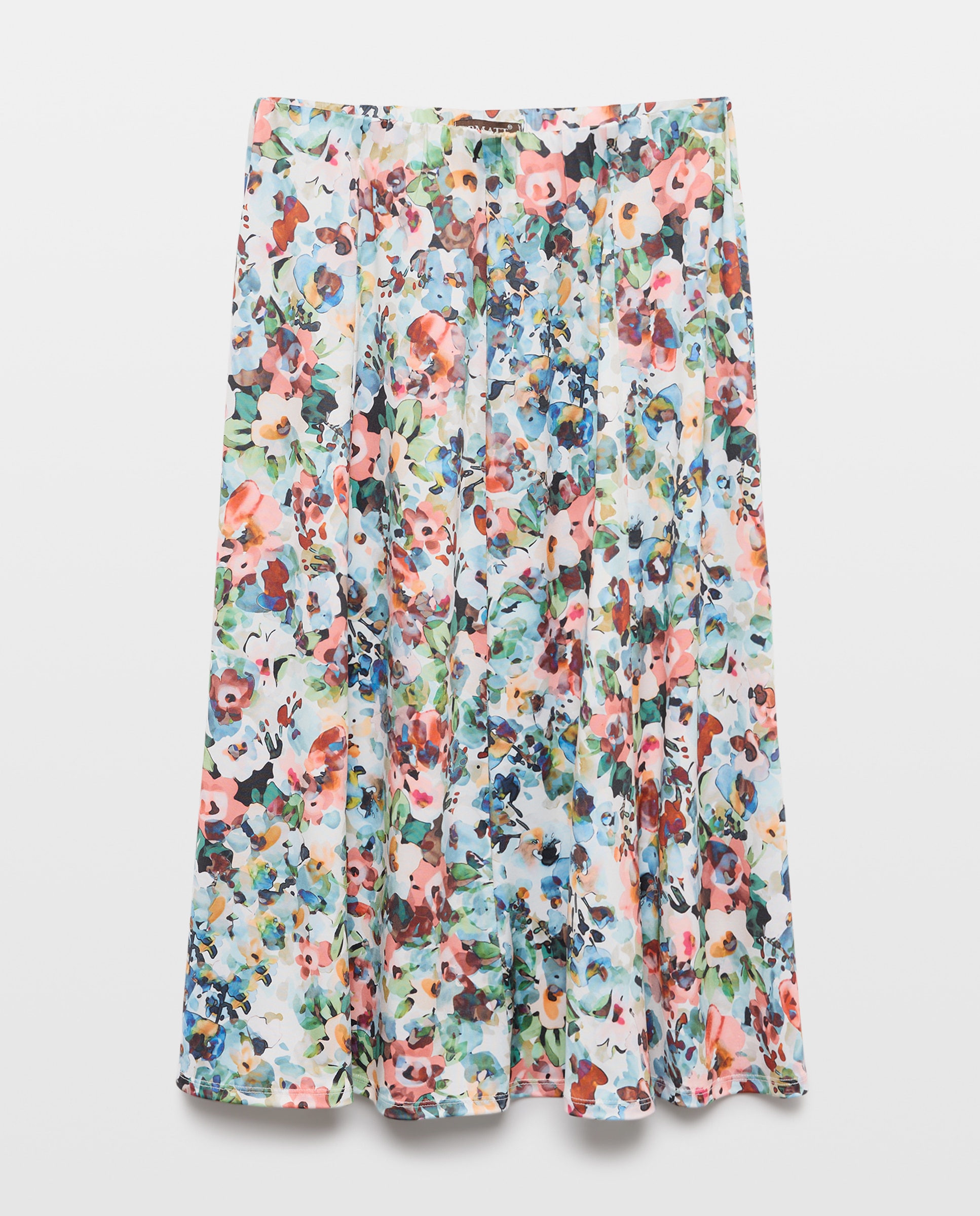 Saia Estampada com Cós Elástico Multicolor-4